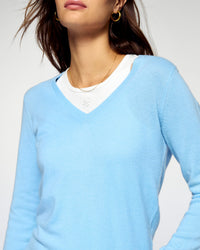 Pull à col V en cachemire - Mystic Blue