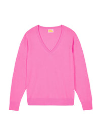 Cashmere V-neck jumper - Fantasy Pink
