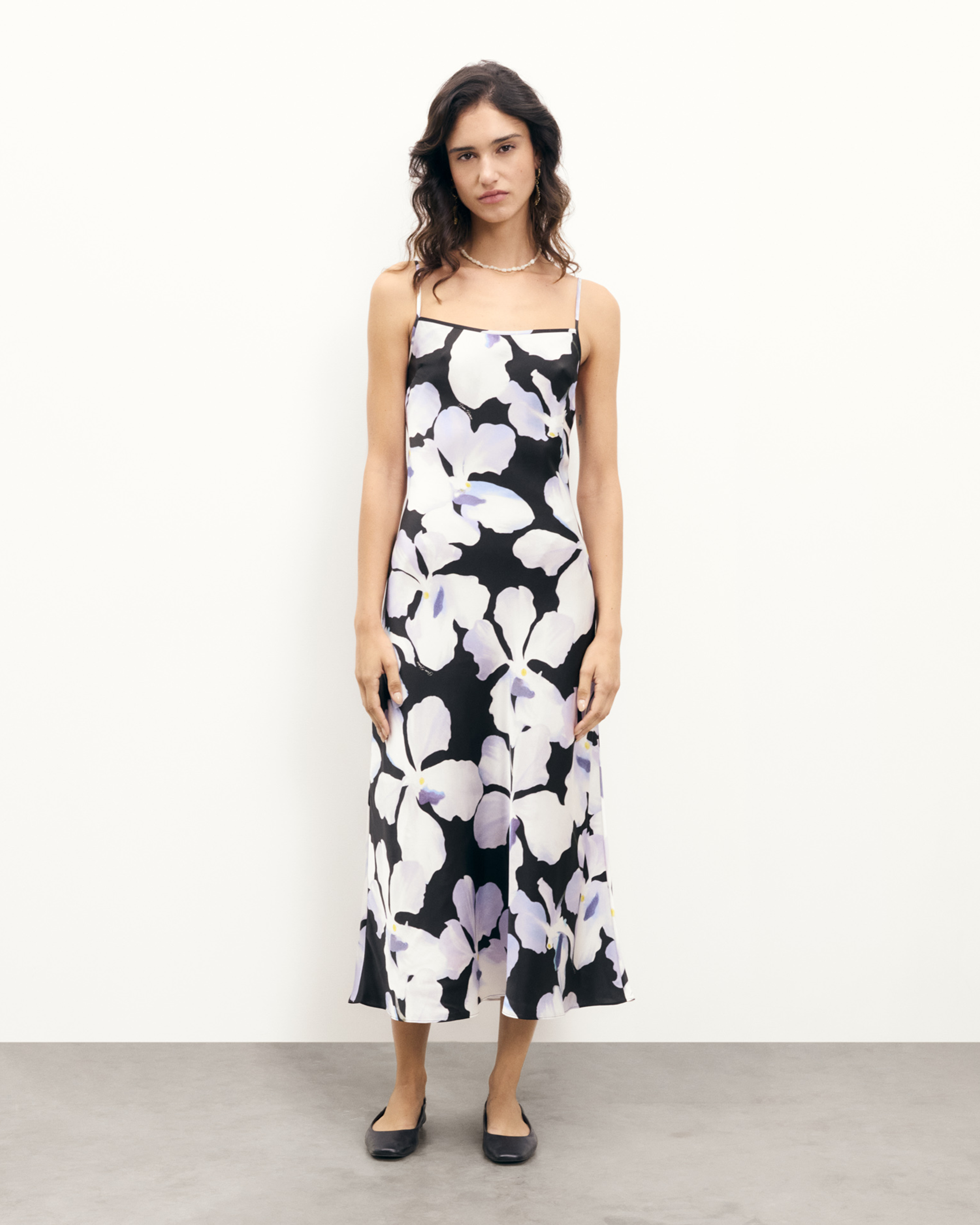 BLACK ORCHID / NEW / QTY : 22 / Robe Longue Bretelles Gisele - Black Orchid