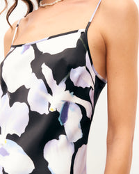 BLACK ORCHID / NEW / QTY : 22 / Robe Longue Bretelles Gisele - Black Orchid
