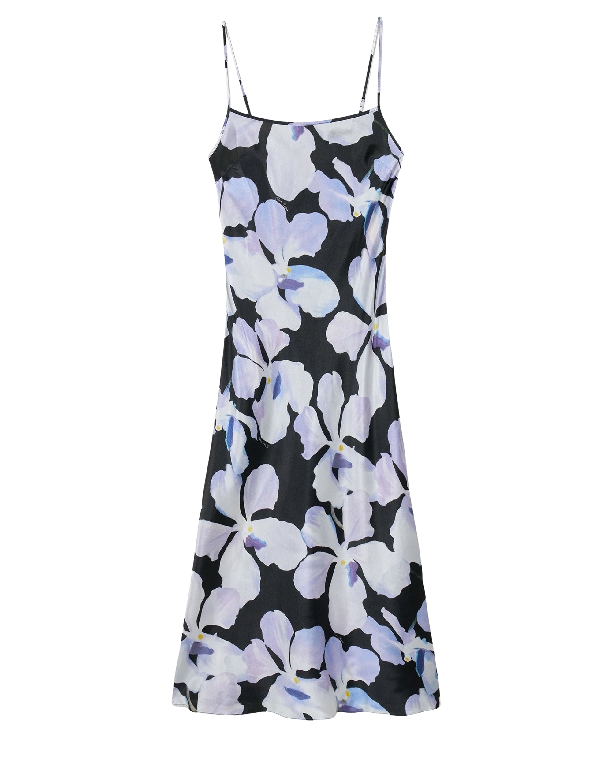 Robe longue à bretelles Gisele en soie - Black Orchid