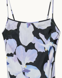 Robe longue à bretelles Gisele en soie - Black Orchid