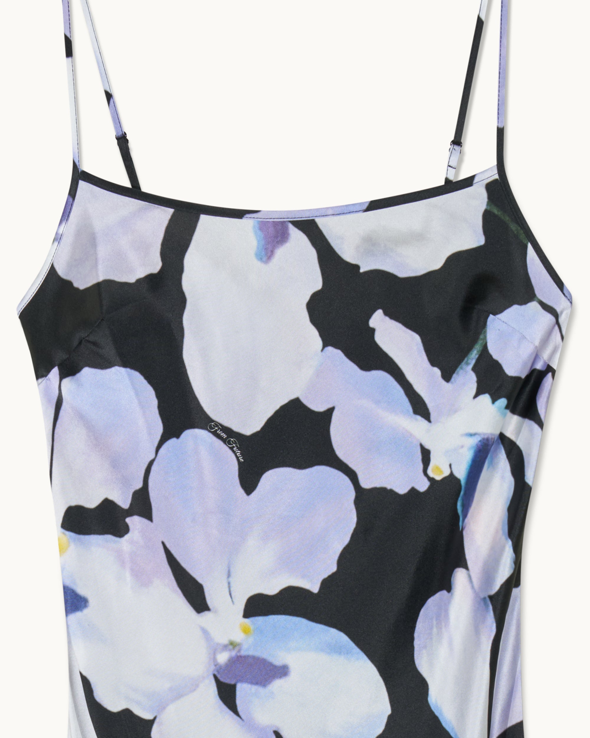 Robe longue à bretelles Gisele en soie - Black Orchid