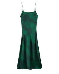 Robe longue à bretelles Gisele en soie - Blurry Garden