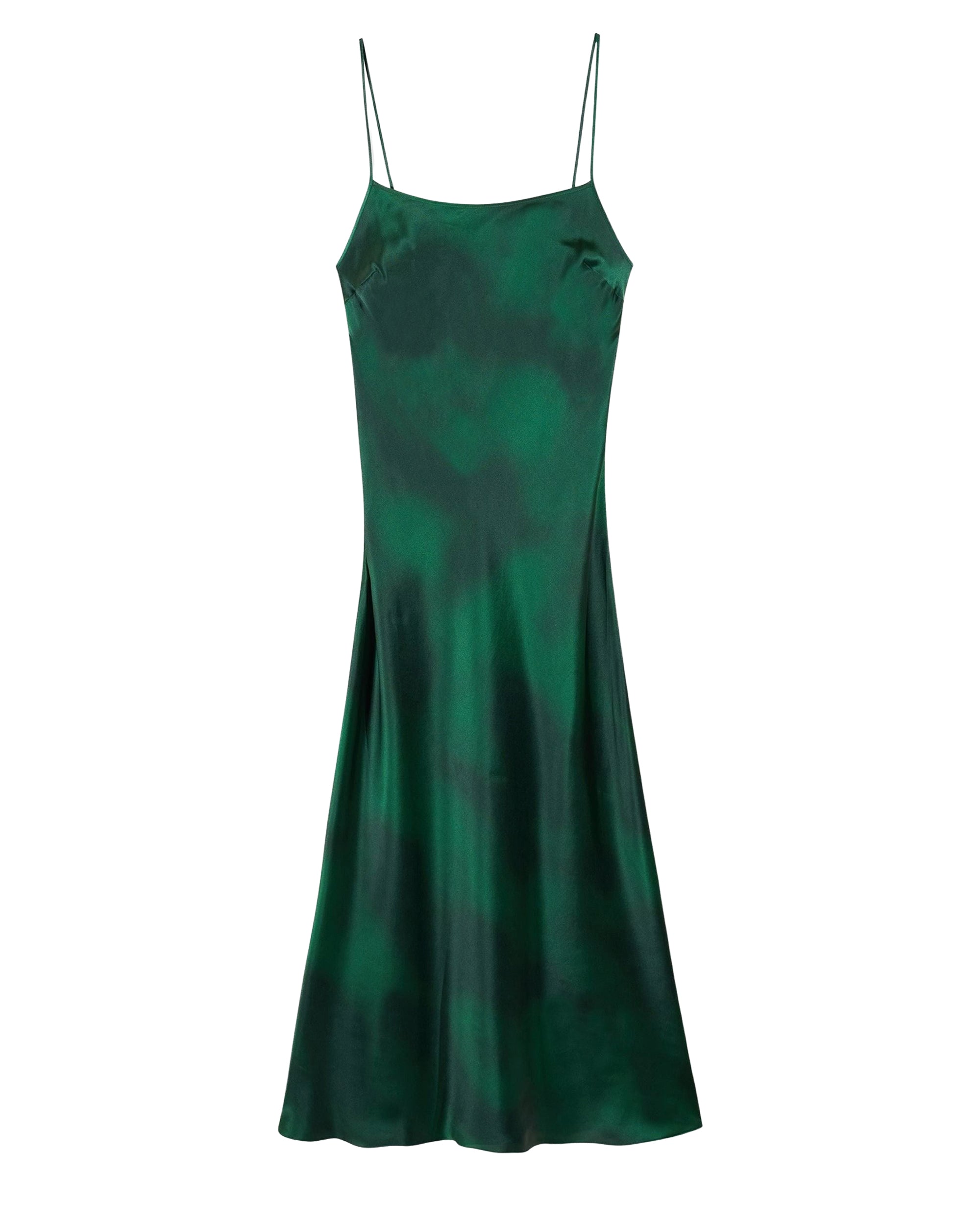 Robe longue à bretelles Gisele en soie - Blurry Garden