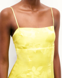 SUNSET YELLOW JACQUARD / NEW / QTY : 53 / Robe Courte Bretelles Billie - Sunset Yellow Jacquard