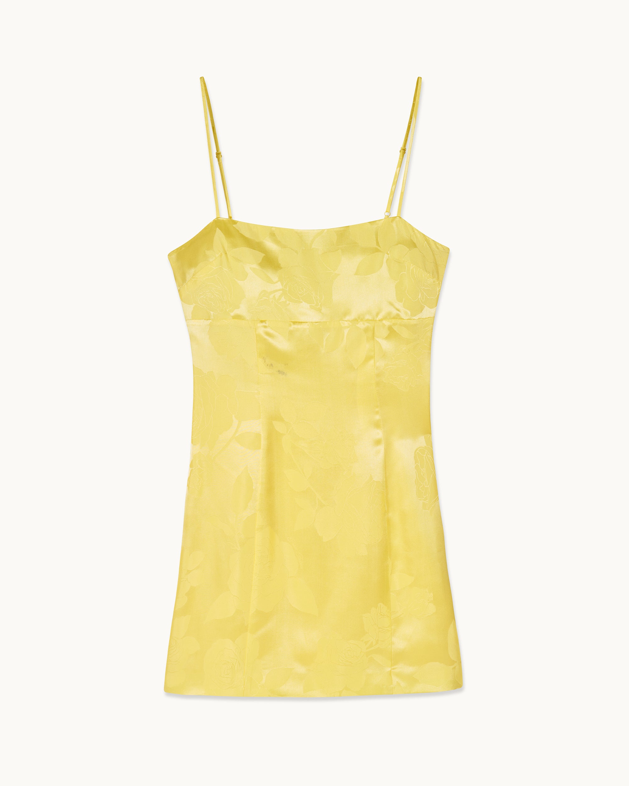 SUNSET YELLOW JACQUARD / NEW / QTY : 53 / Robe Courte Bretelles Billie - Sunset Yellow Jacquard