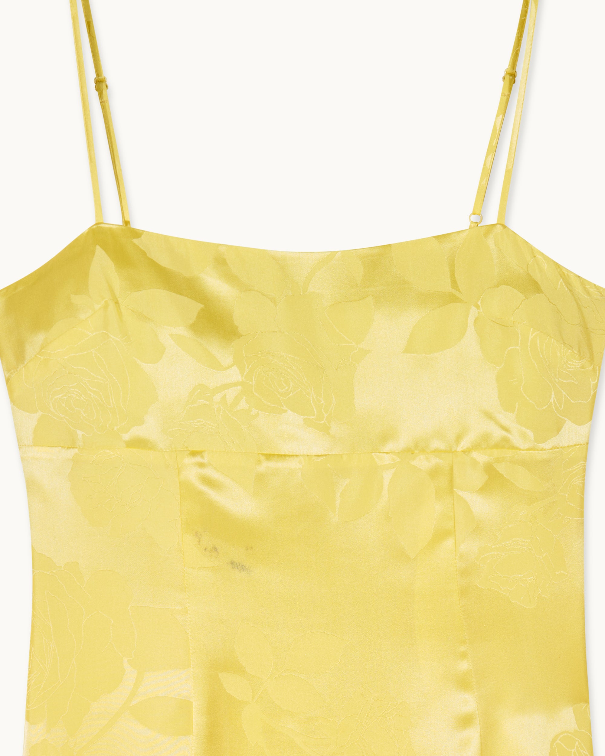 Robe courte à bretelles Billie - Sunset Yellow Jacquard
