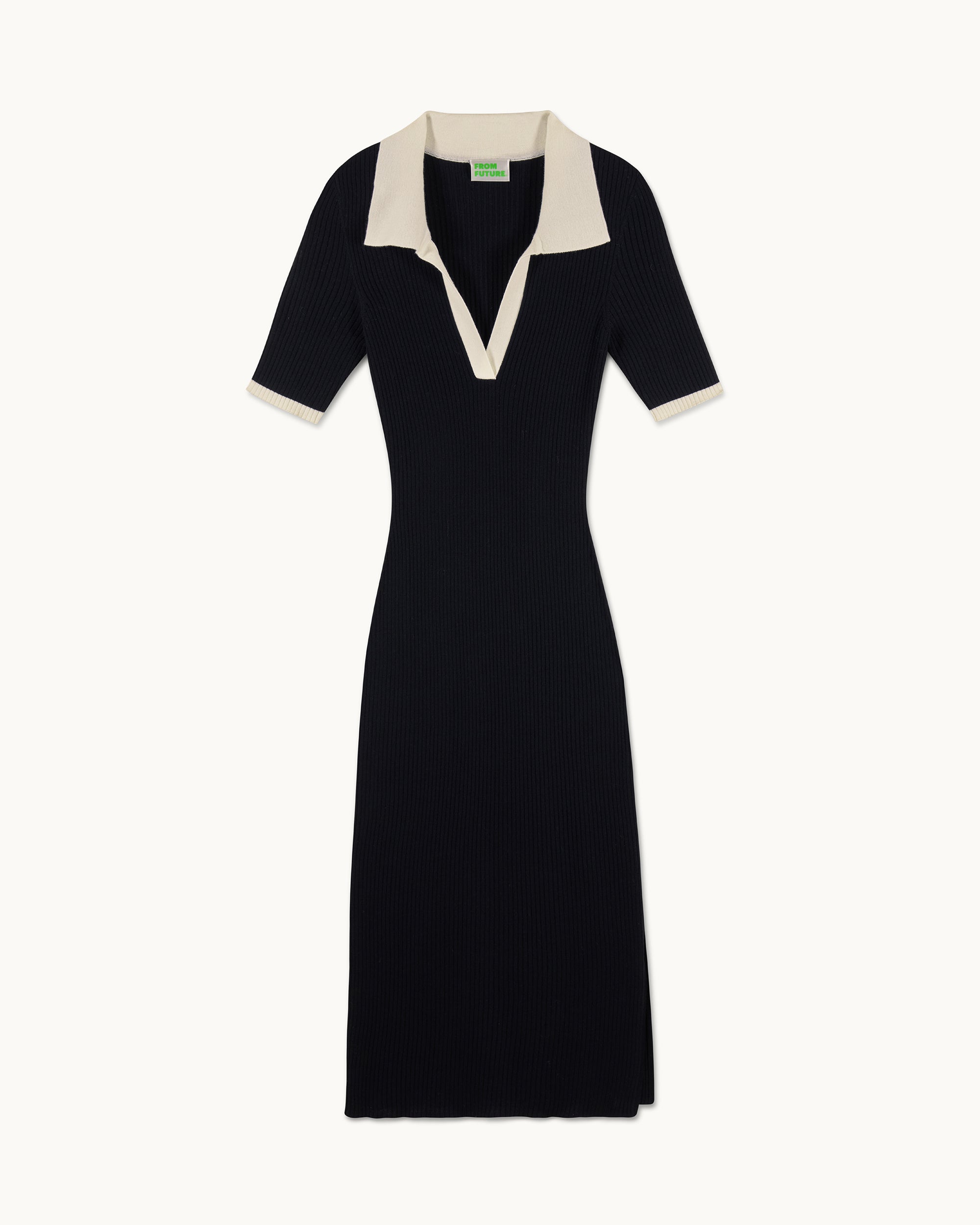 NOIR / NEW / QTY : 49 / Robe Longue Manches Courtes - Noir
