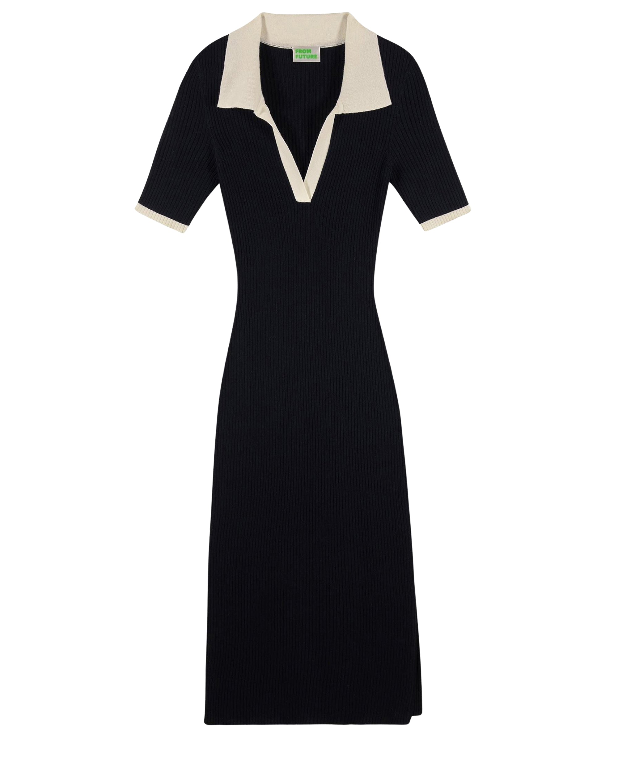 Robe longue en laine - Noir