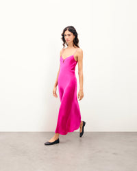 TROPICAL RASPBERRY / NEW / QTY : 31 / Robe Longue Bretelles Giulia - Tropical Raspberry