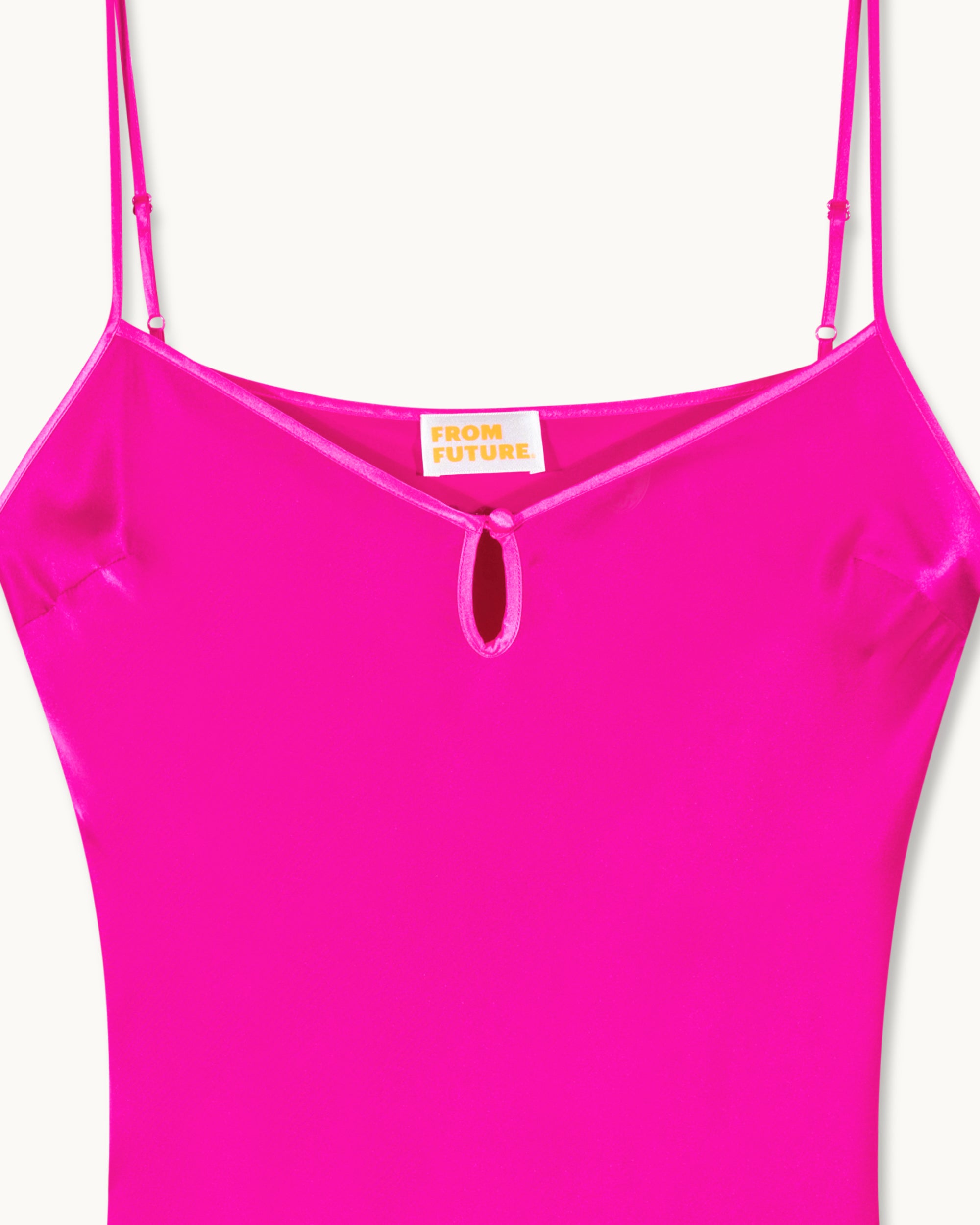 Robe longue à bretelles Giulia en soie - Tropical Raspberry