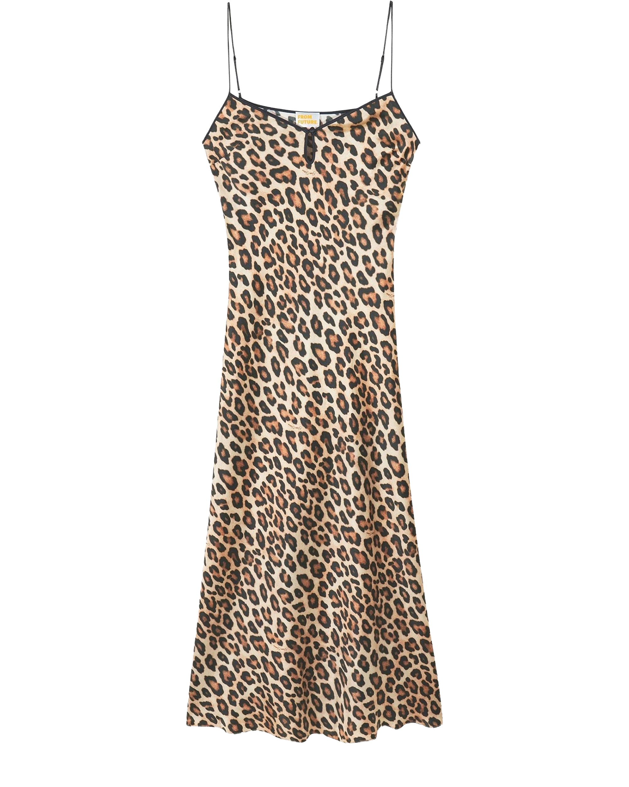 Robe longue à bretelles Giulia en soie - Leopard