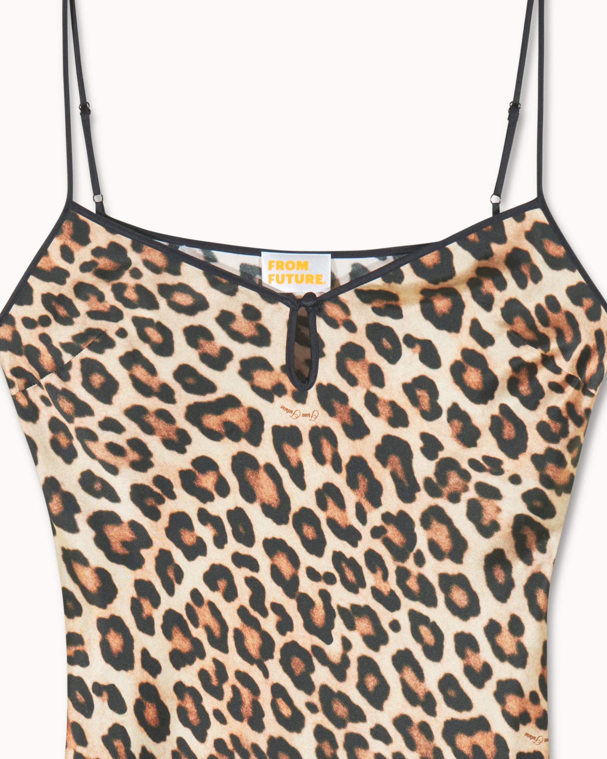Robe longue à bretelles Giulia en soie - Leopard