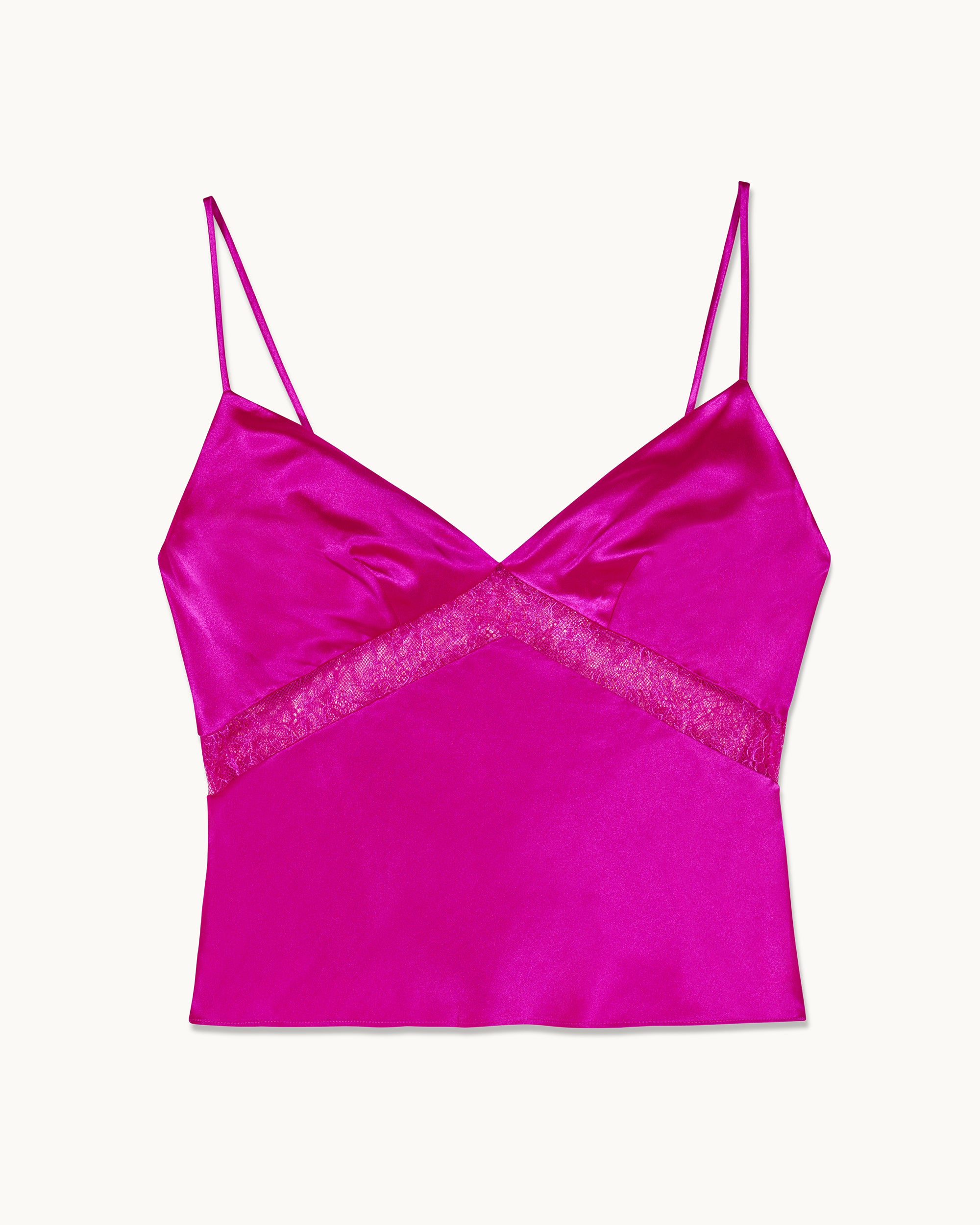TROPICAL RASPBERRY / NEW / QTY : 55 / Top Bretelles Dallia - Tropical Raspberry