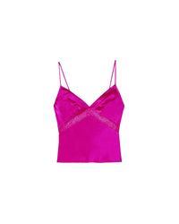 Dallia silk strapless top - Tropical Raspberry