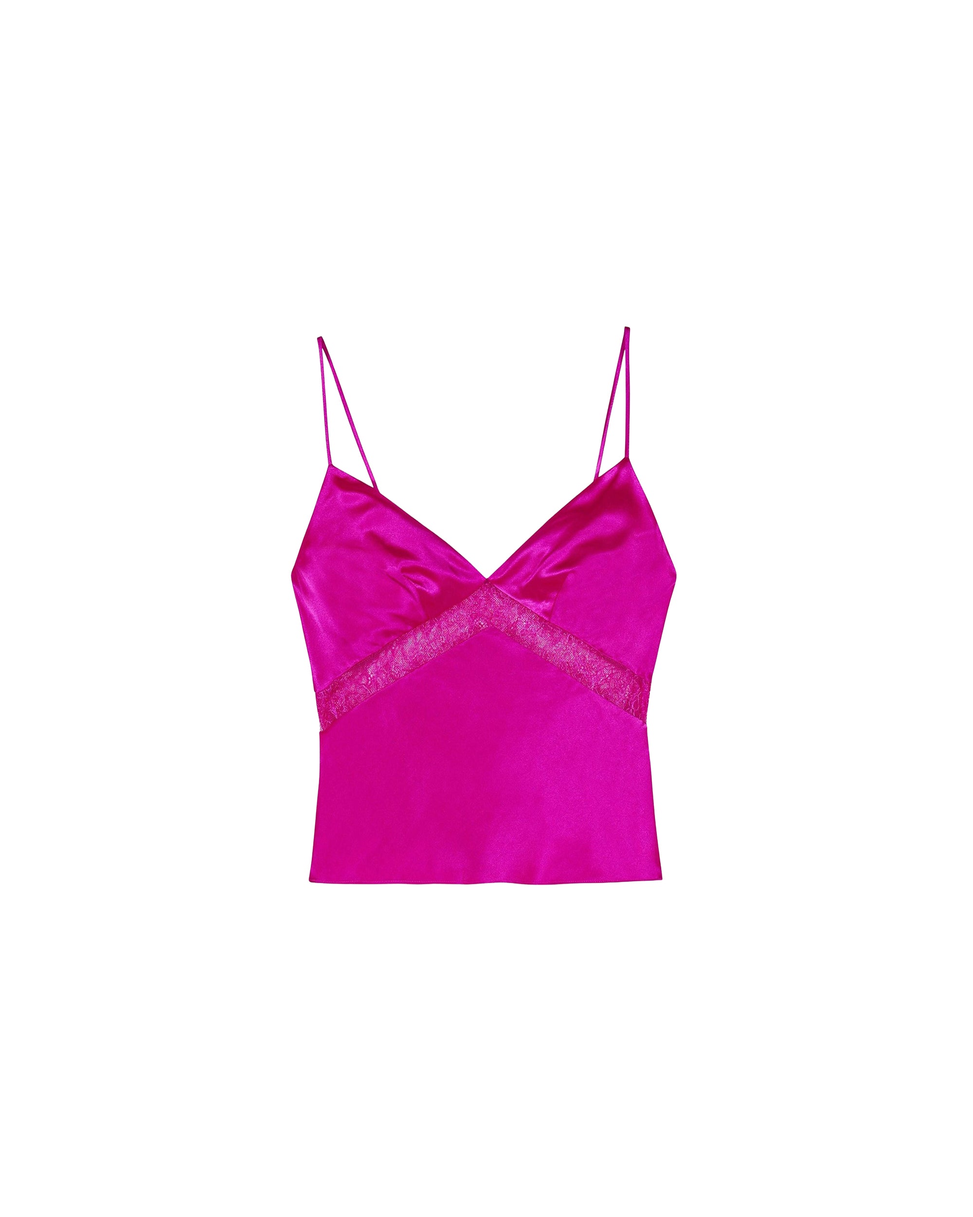 Dallia silk strapless top - Tropical Raspberry