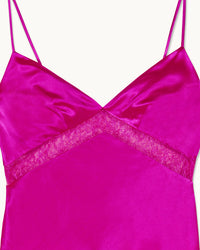 Dallia silk strapless top - Tropical Raspberry