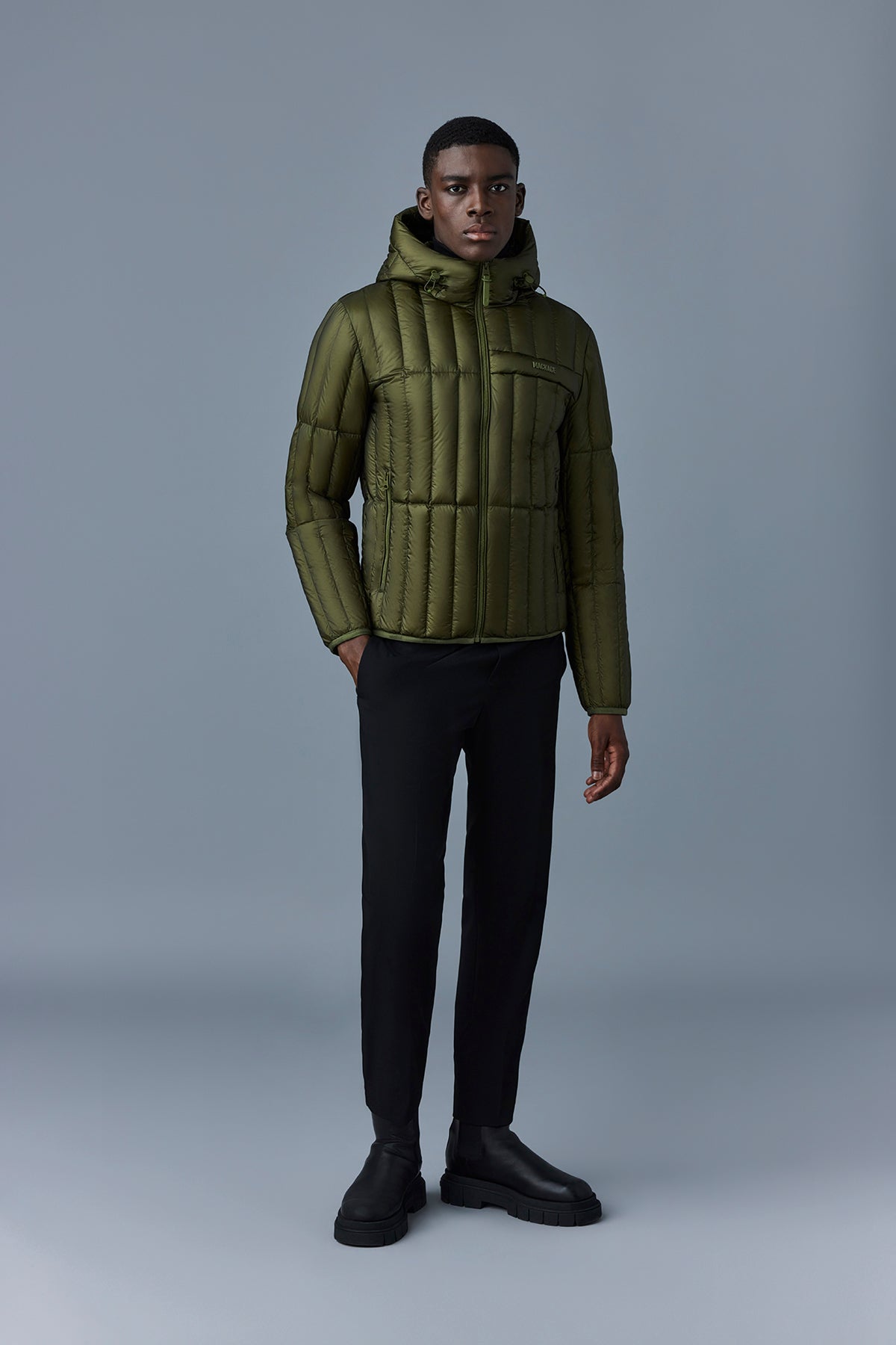 Veste Peter à capuche en duvet - Light Military