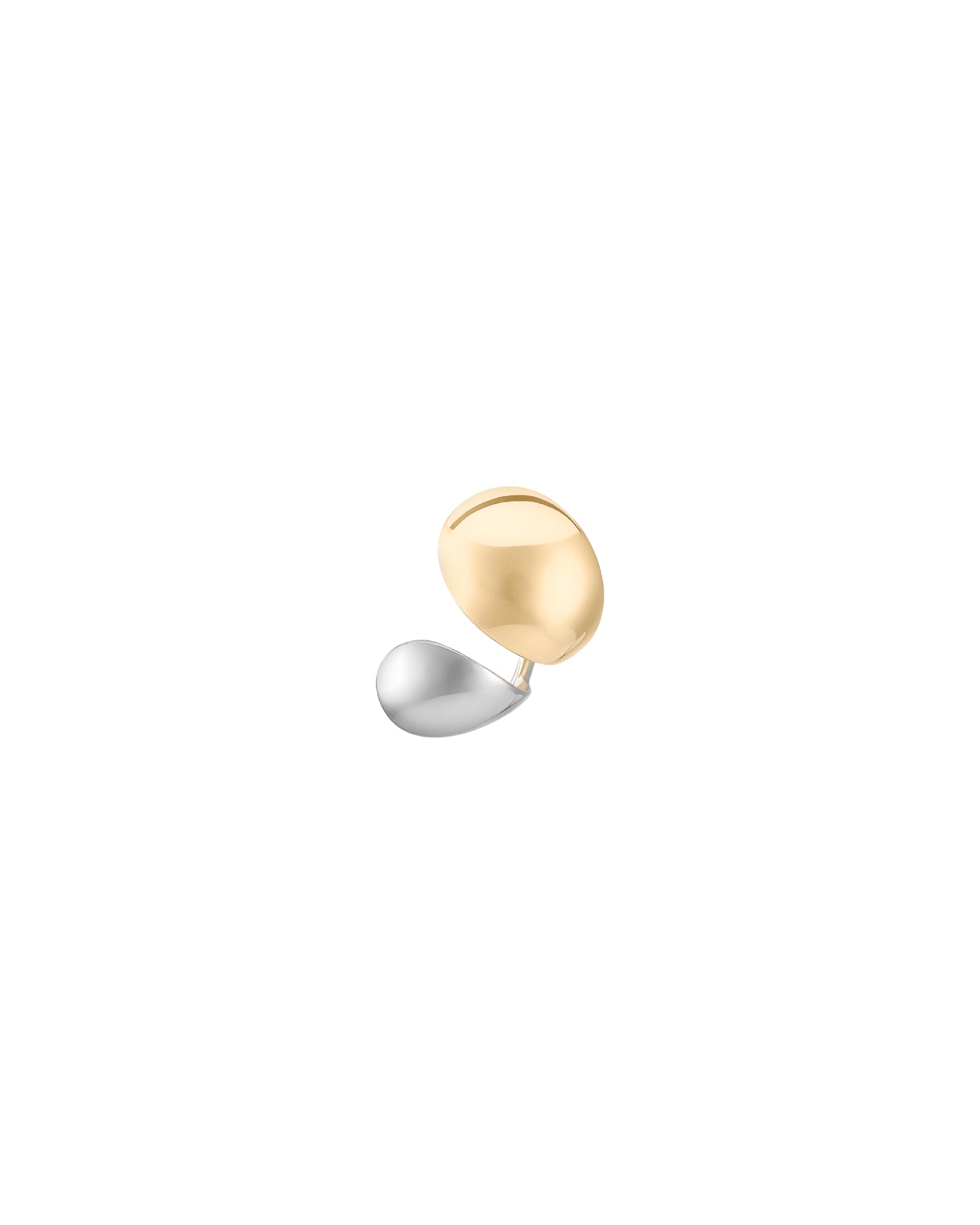 Mono earring Petit Petal in vermeil & silver - Gold & Silver
