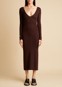 Petra dress in wool - Chocolate