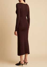 Petra dress in wool - Chocolate