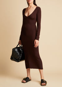 Petra dress in wool - Chocolate