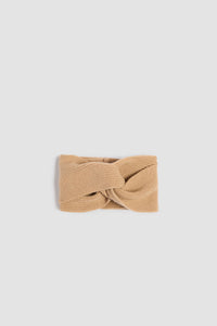 Bandeau turban en laine et cachemire éco-responsable - Beige Biscuit