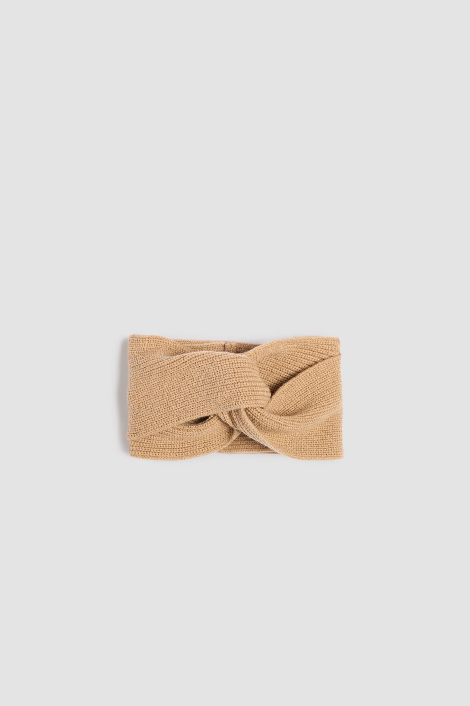 Bandeau turban en laine et cachemire éco-responsable - Beige Biscuit