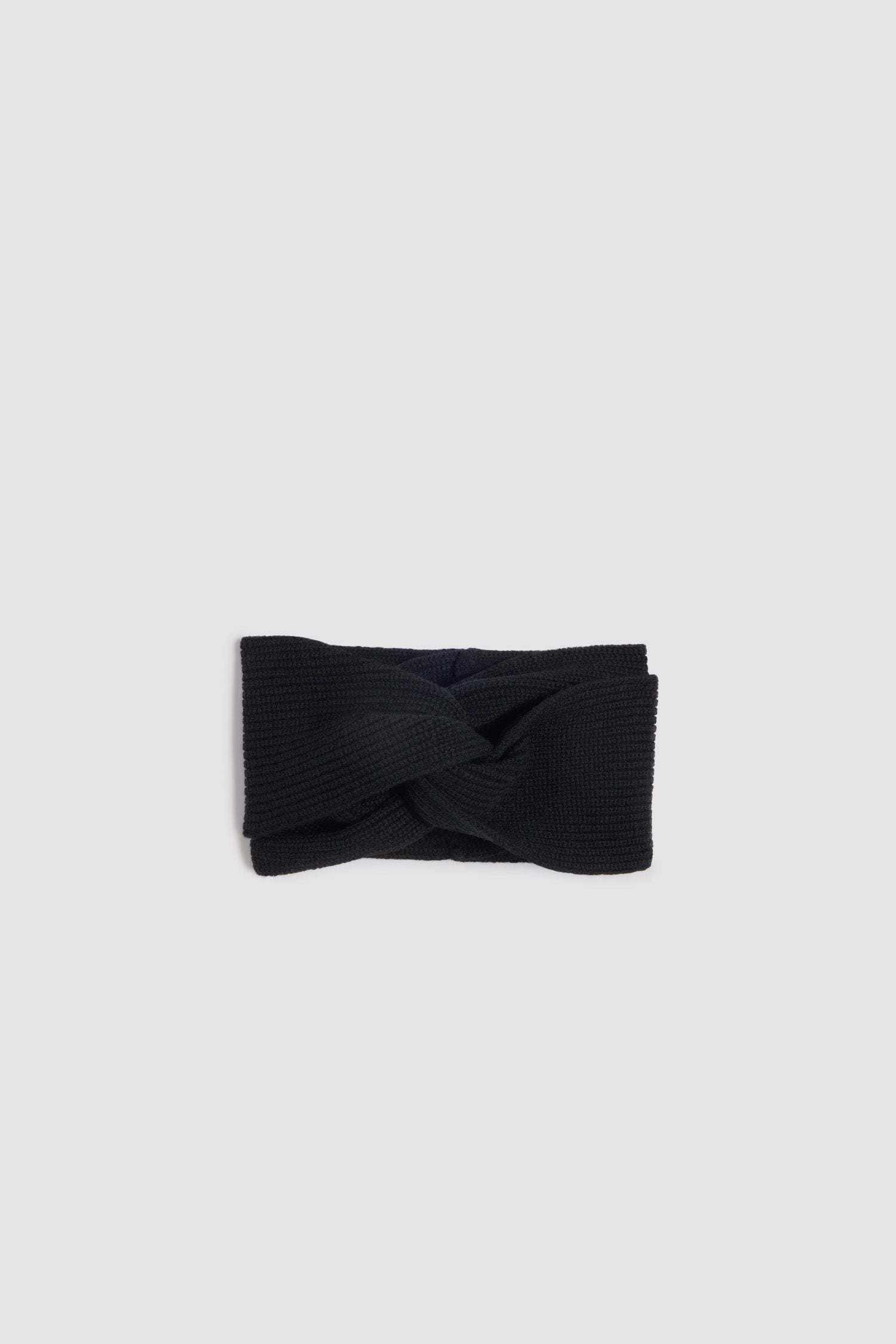 Bandeau turban en laine et cachemire éco-responsable - Noir