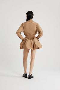 Chemise safari en faille recyclée - Sable