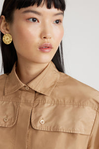 Chemise safari en faille recyclée - Sable