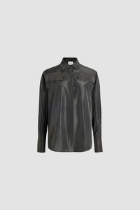 Chemise safari en faille recyclée - Noir