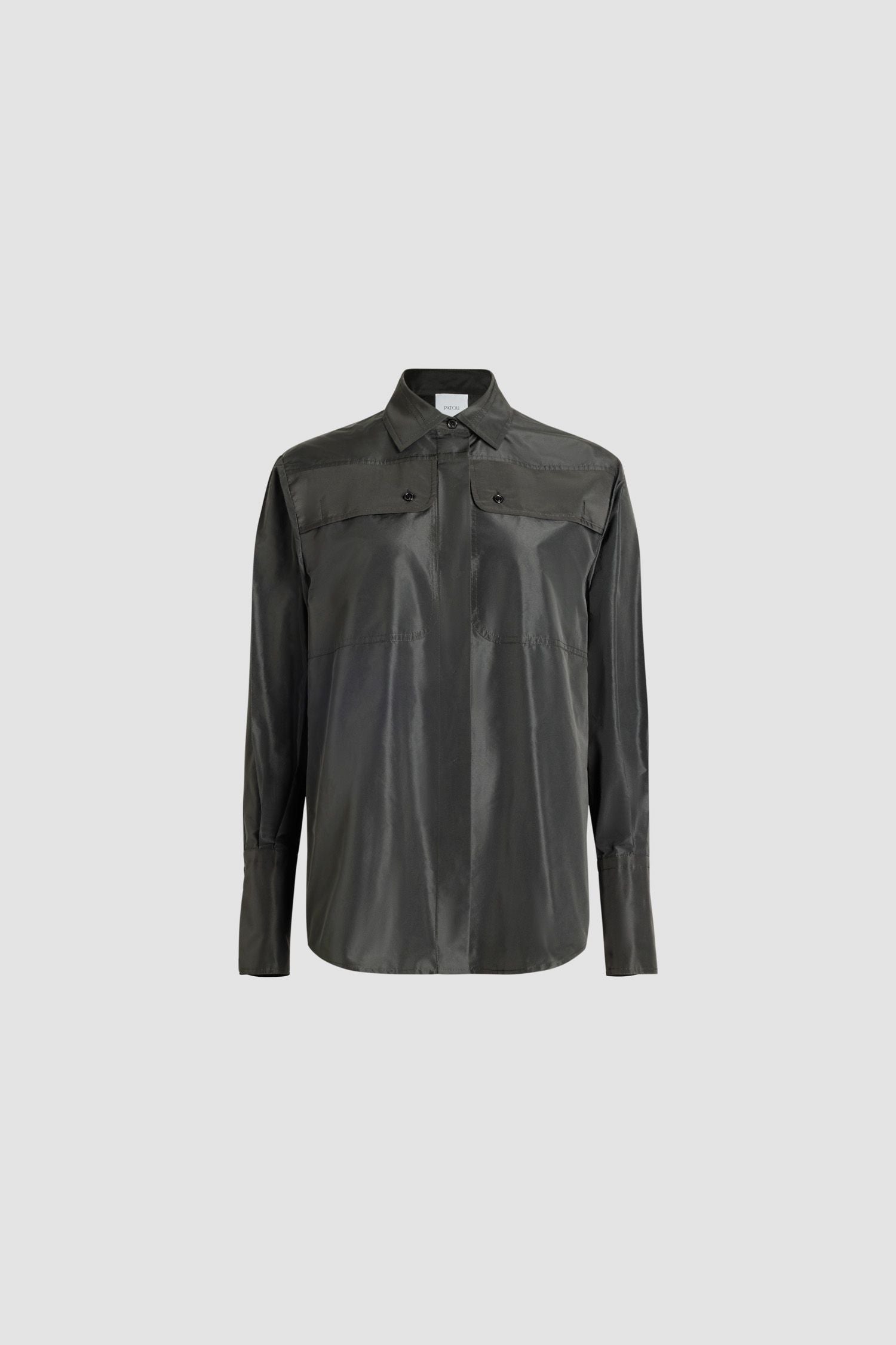 Chemise safari en faille recyclée - Noir