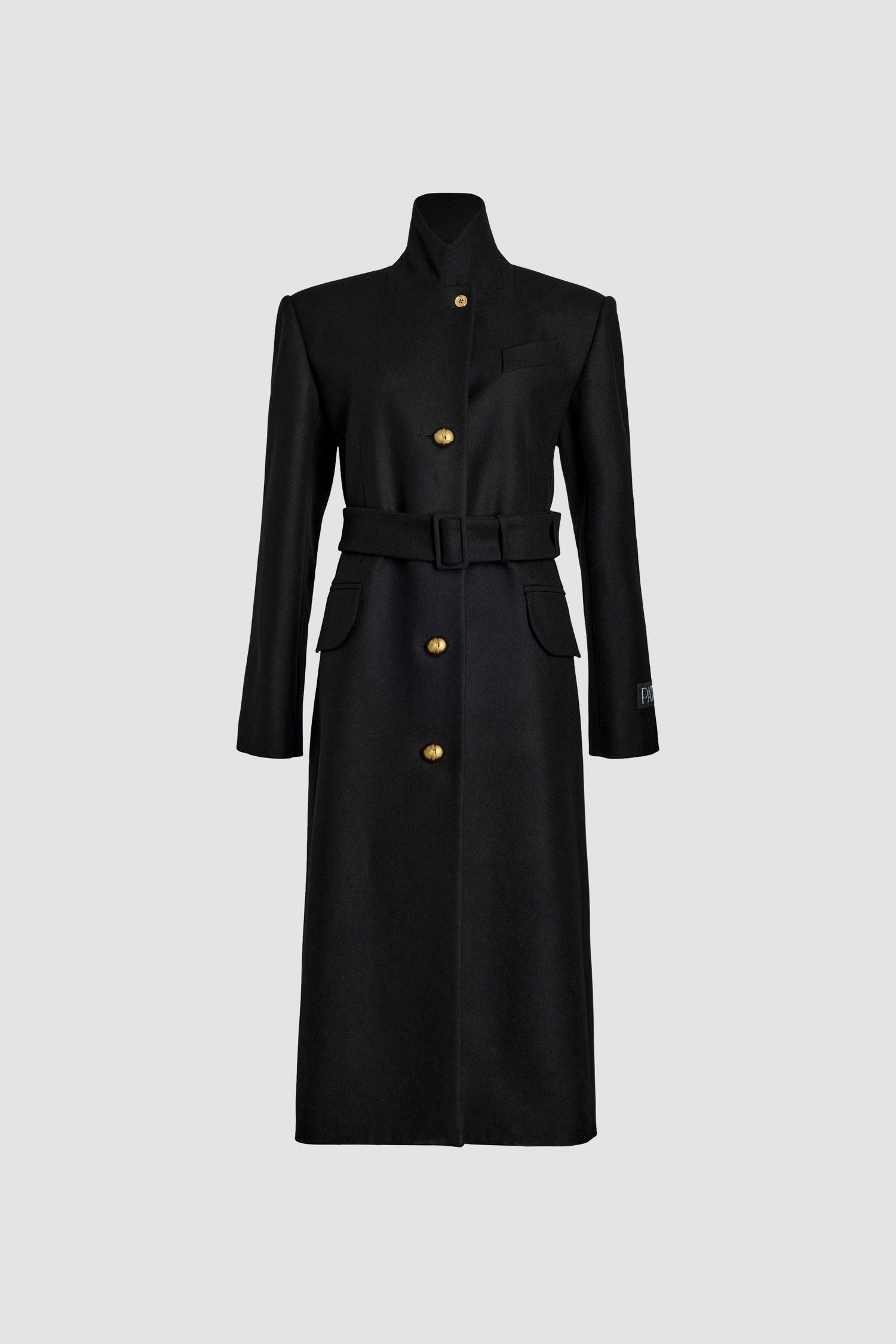 Manteau droit en laine et cachemire éco-responsable - Noir