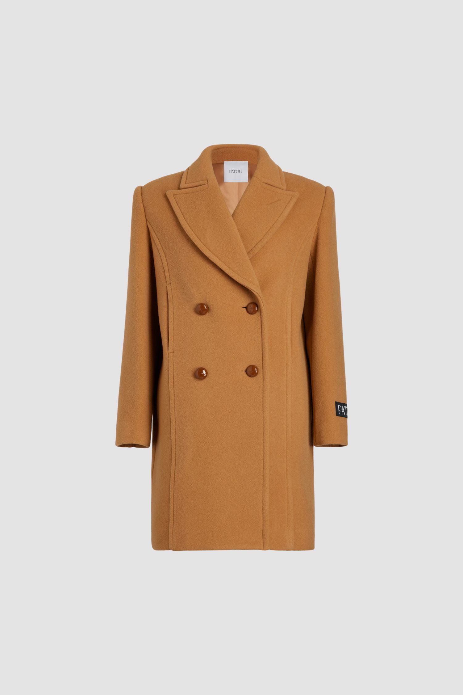 Manteau croisé en laine et cachemire - Beige Biscuit