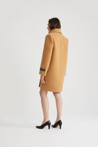 Manteau croisé en laine et cachemire - Beige Biscuit