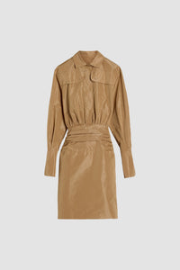Robe safari en faille recyclée - Sable