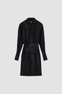 Robe safari en faille recyclée - Noir