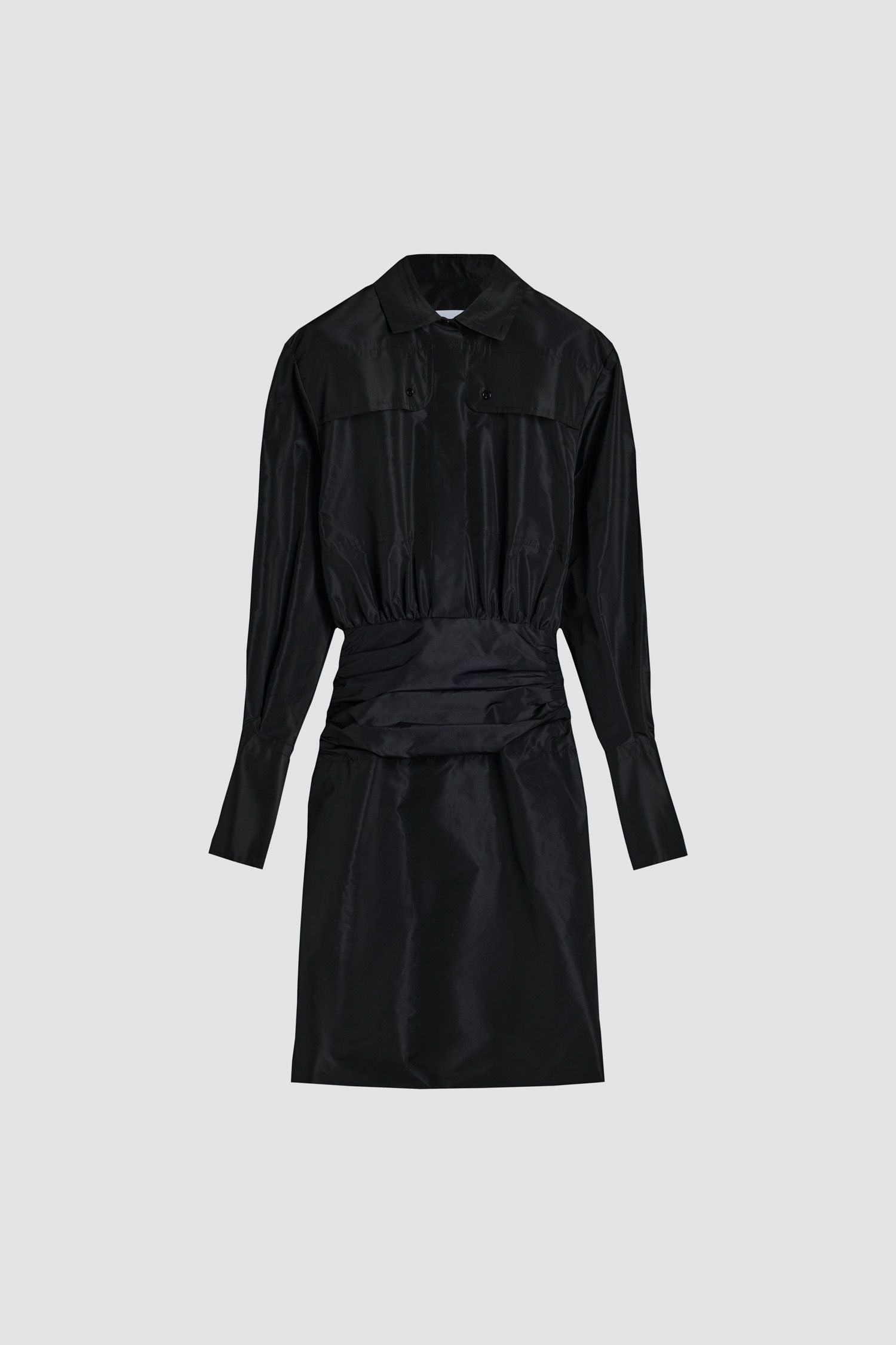 Robe safari en faille recyclée - Noir