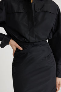 Robe safari en faille recyclée - Noir
