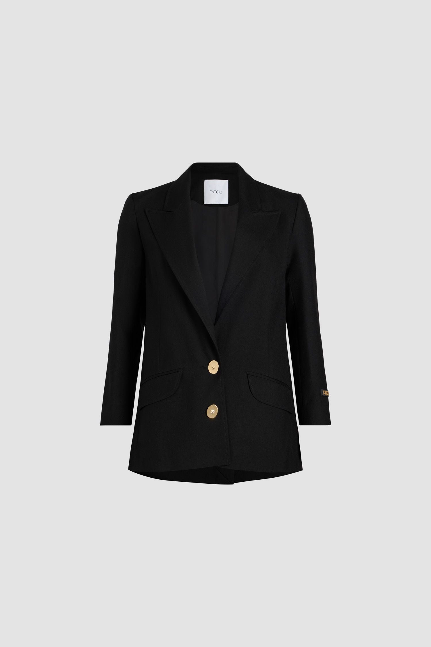 Veste en laine à bouton bijou - Noir