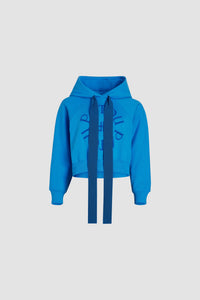 Sweatshirt à logo médaillon en coton bio - Bleu Victoria
