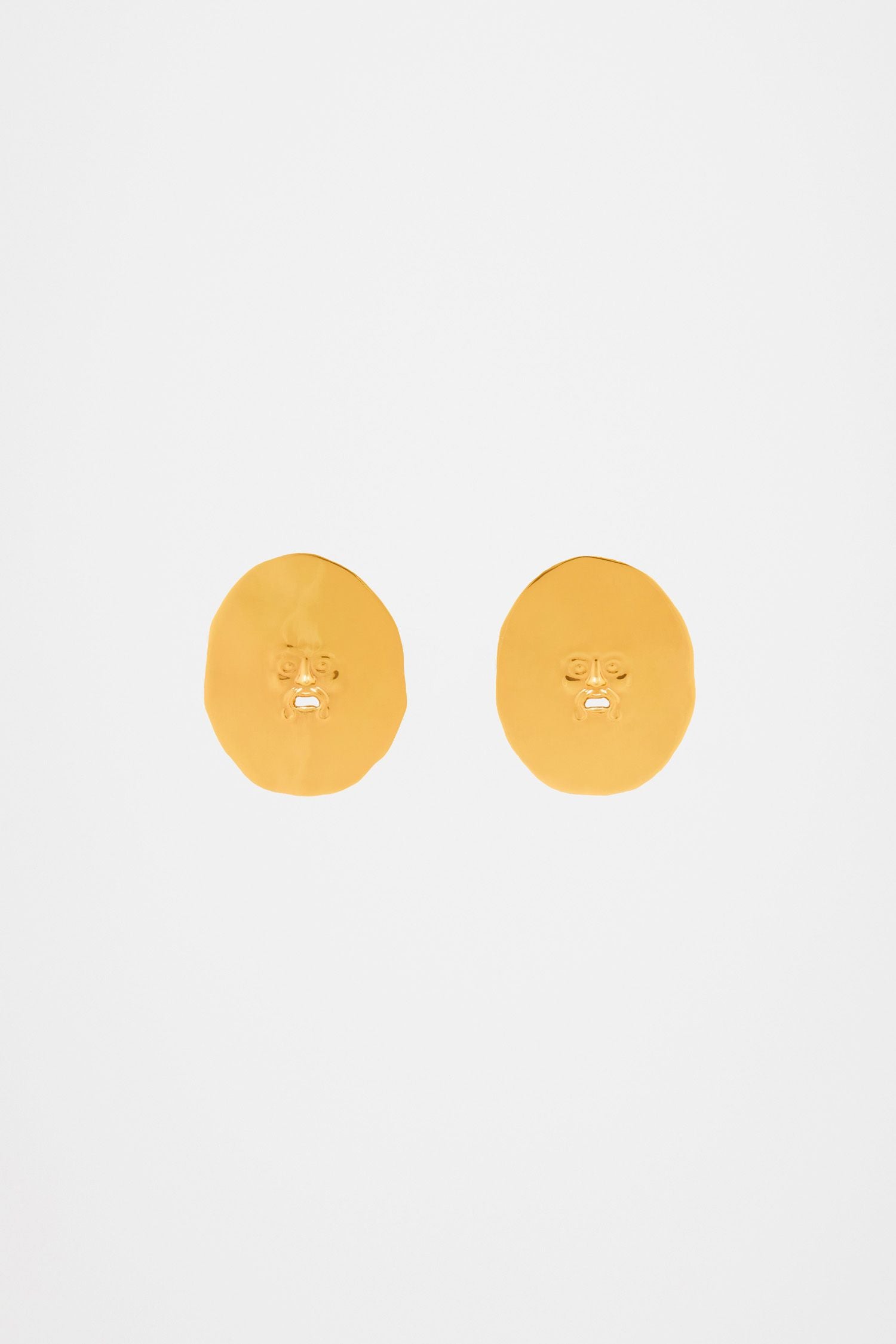 Boucles d’oreilles visage en laiton - Or