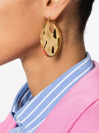 Boucles d'oreilles circulaires en laiton martelé - Or