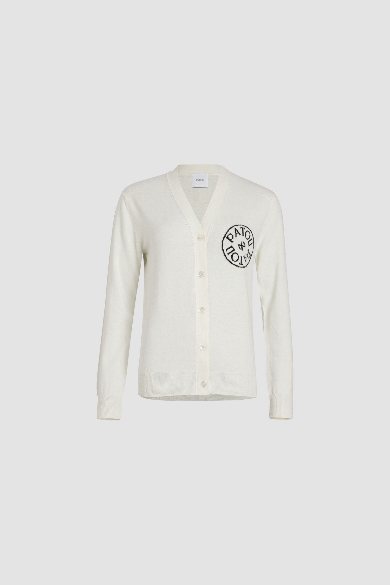 Cardigan à tampon Patou en laine et cachemire - Blanc
