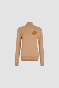 Pull JP à col roulé en laine et cachemire éco-responsable - Beige Biscuit