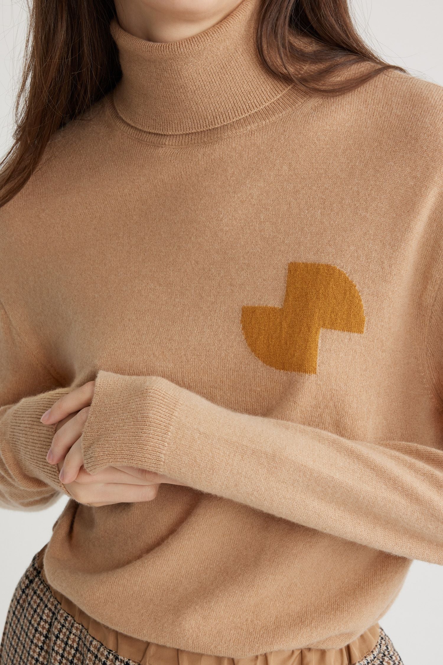 Pull JP à col roulé en laine et cachemire éco-responsable - Beige Biscuit