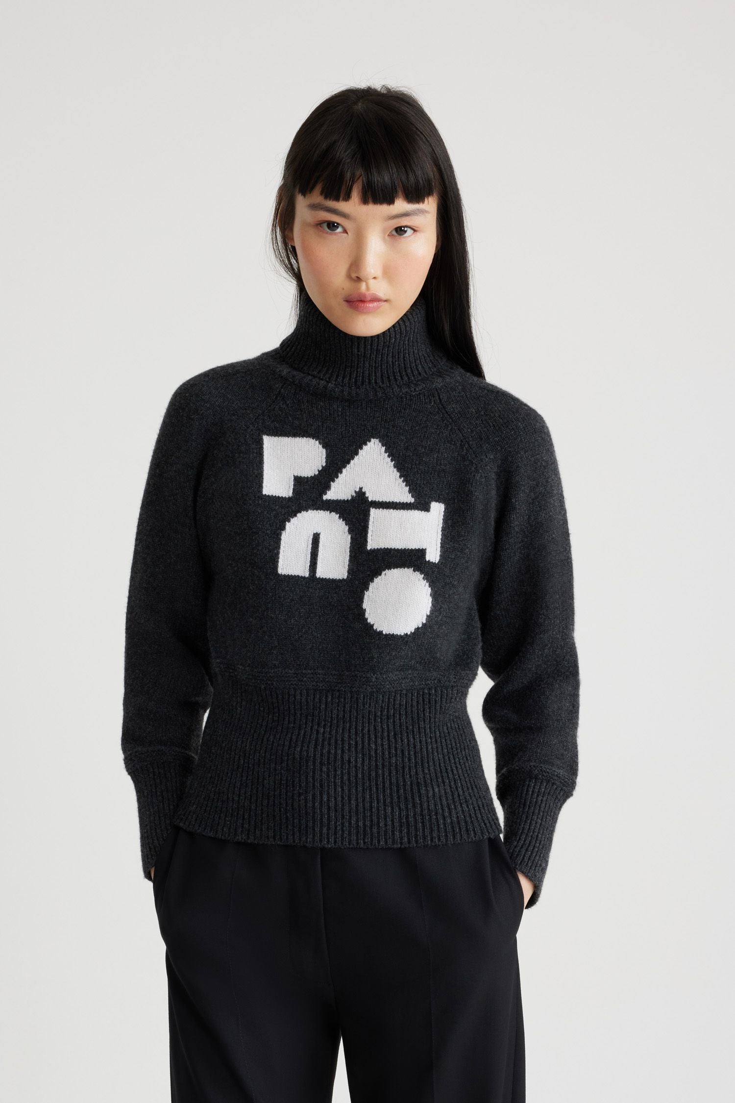 Pull Patou Art Déco en laine et cachemire éco-responsable - Gris Tempête