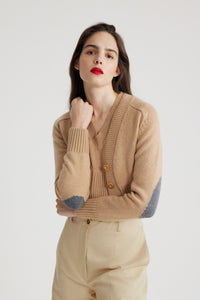 Cardigan court en laine et cachemire éco-responsable - Beige Biscuit